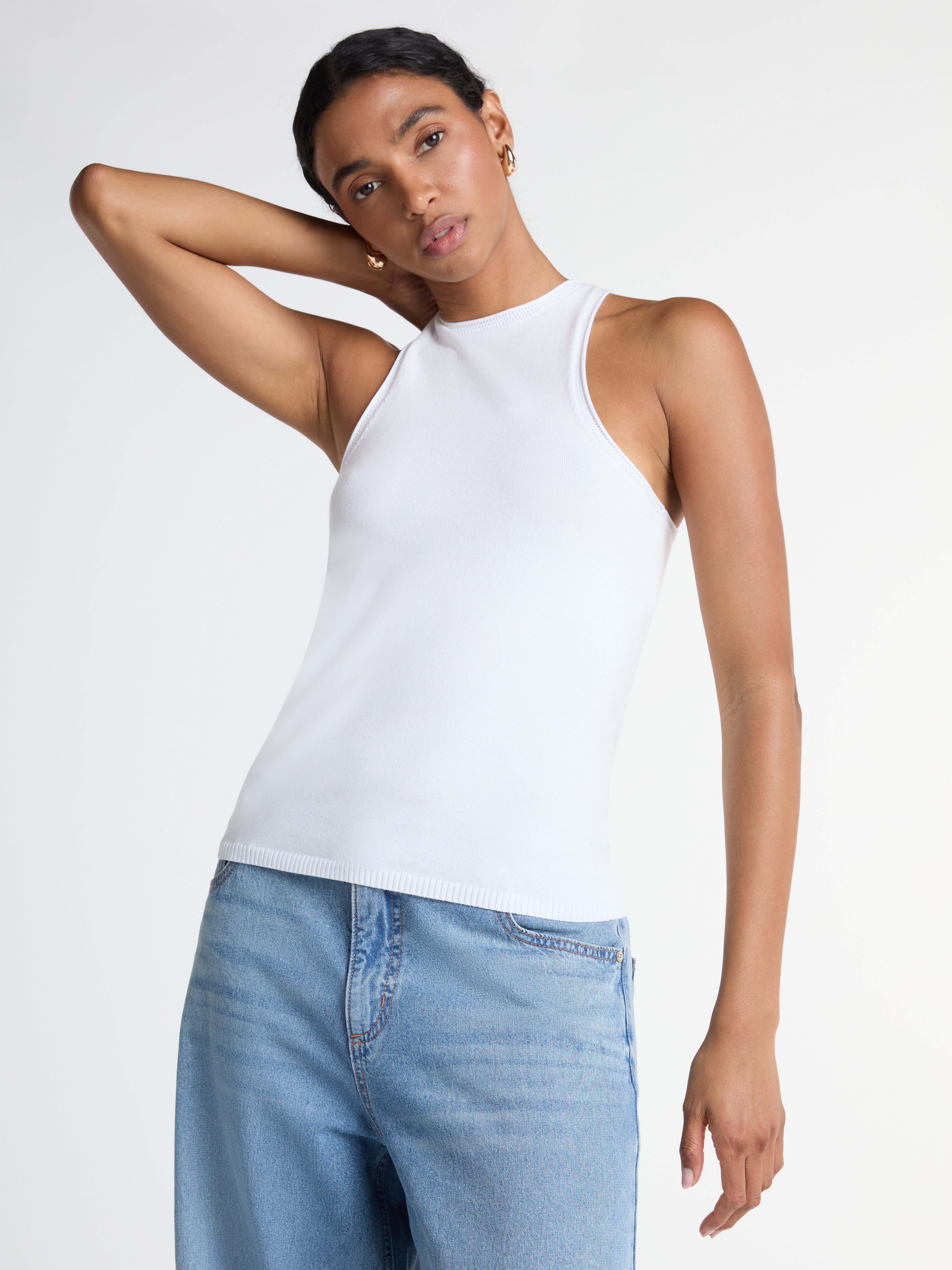 Scoop Women's Cutaway Sweater Tank Top, Lightweight, Sizes XS-XXL