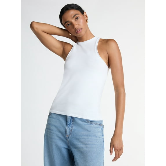 Scoop Women's Cutaway Sweater Tank Top, Lightweight, Sizes XS-XXL