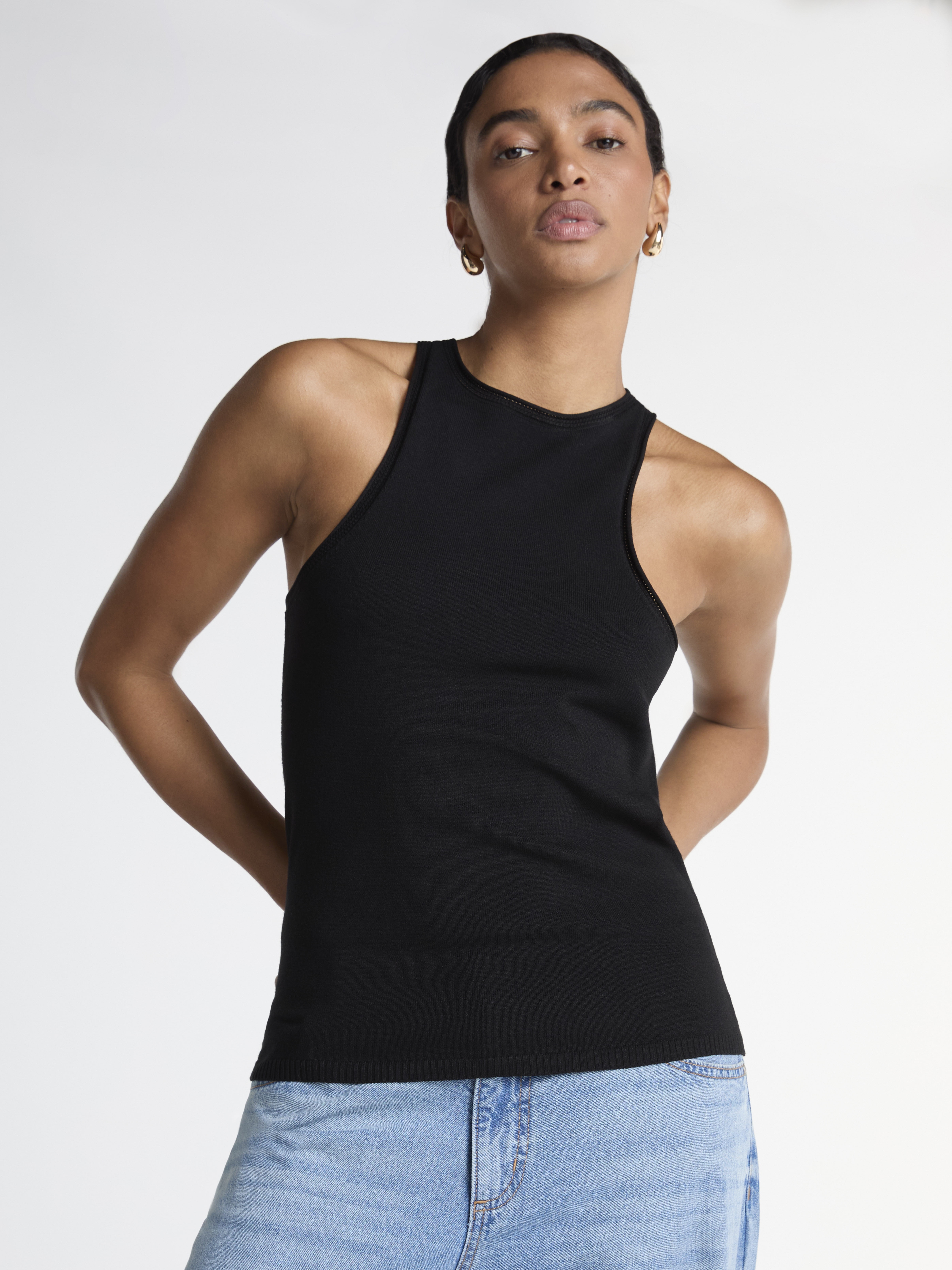 Scoop Women's Cutaway Sweater Tank Top, Lightweight, Sizes XS-XXL