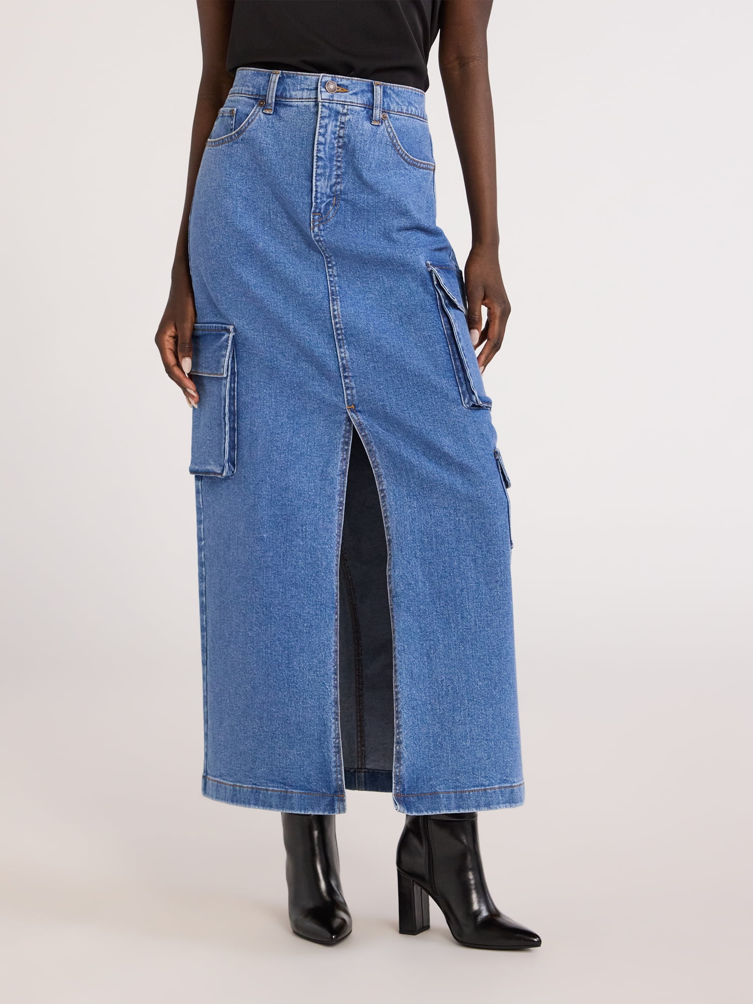 Scoop Women's Denim Cargo Maxi Skirt, Sizes 0-18 - Walmart.com Scoop Women's Denim Cargo Maxi Skirt, Sizes 0-18 - Walmart.com