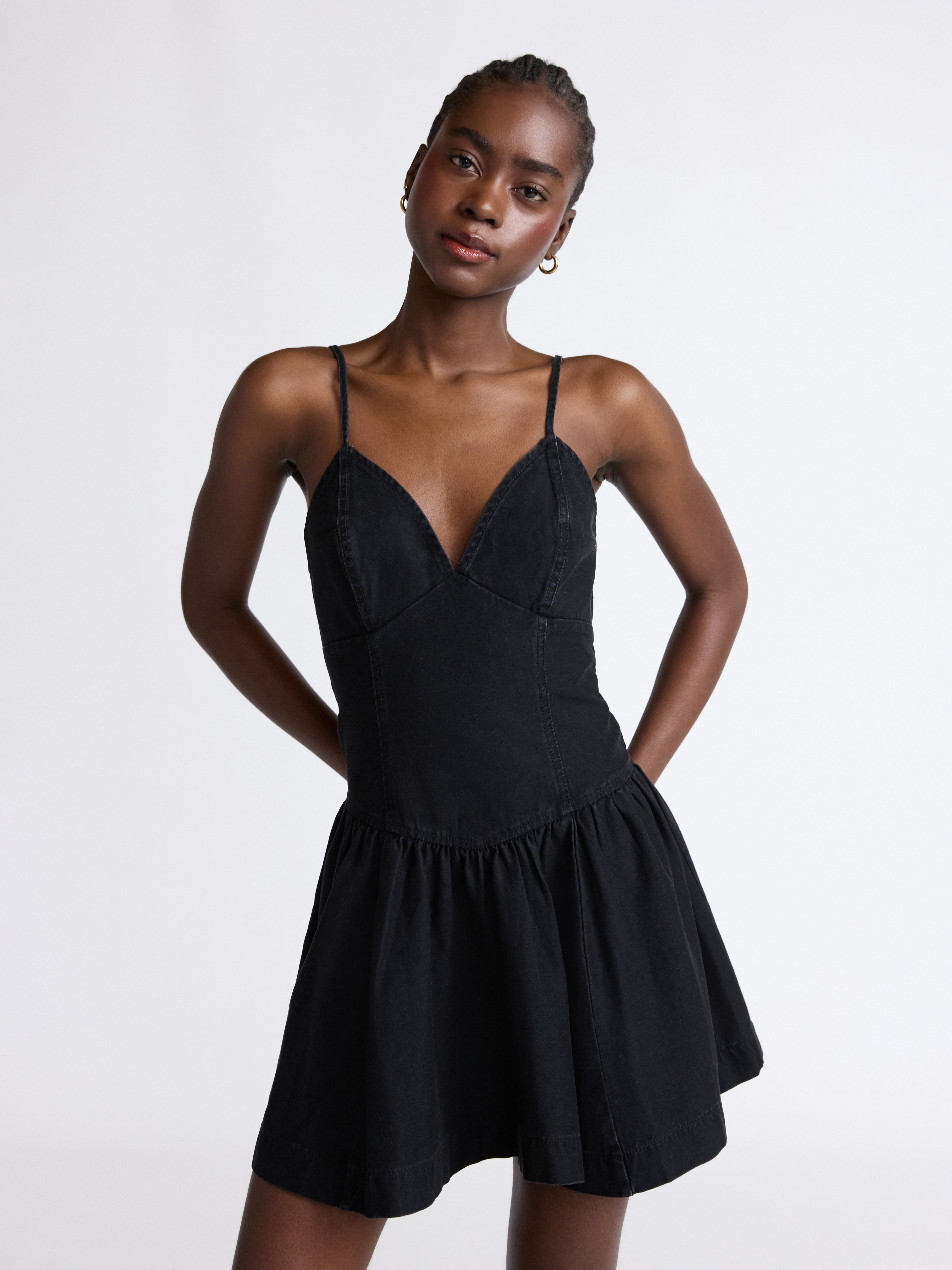 Scoop Women's Denim Corset Mini Dress, Sizes 0-18