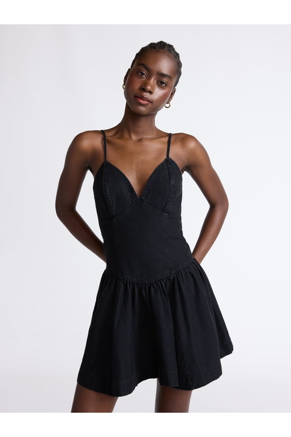 Women's Denim Corset Mini Dress, Sizes 0-18