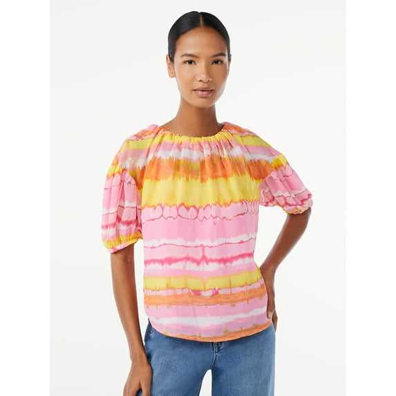 Scoop Women's Elbow Puff Sleeve Top