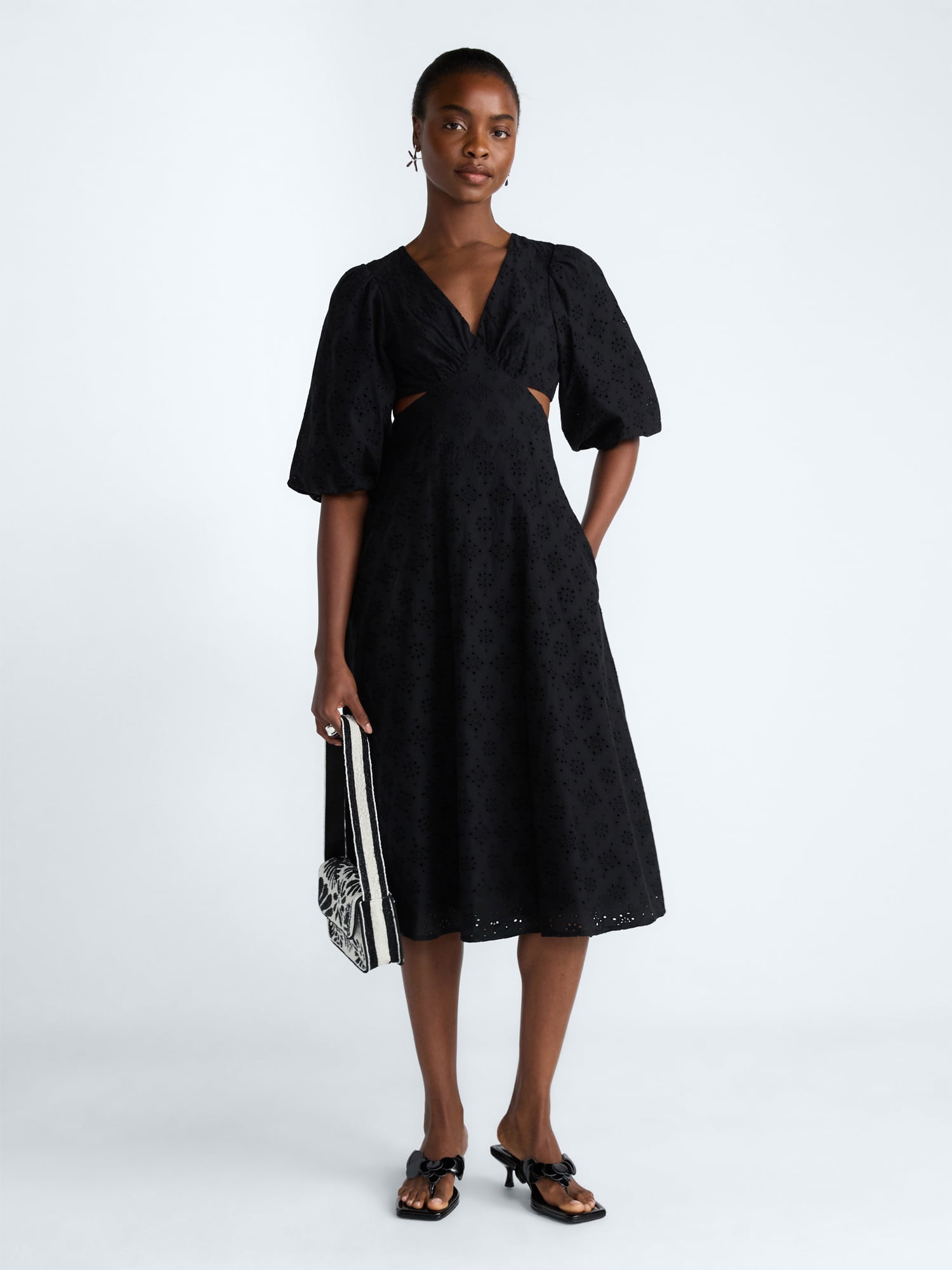 Scoop Women's Eyelet Cutout Cotton Midi Dress, Sizes 0-18 - Walmart.com Scoop Women's Eyelet Cutout Cotton Midi Dress, Sizes 0-18 - Walmart.com