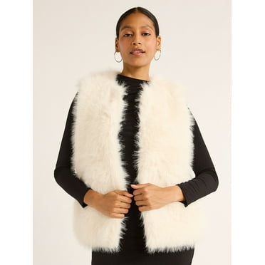 Scoop Women's Faux Fur Vest, Sizes XS-XXL