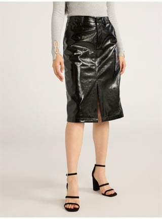 Black Faux Leather Skirt