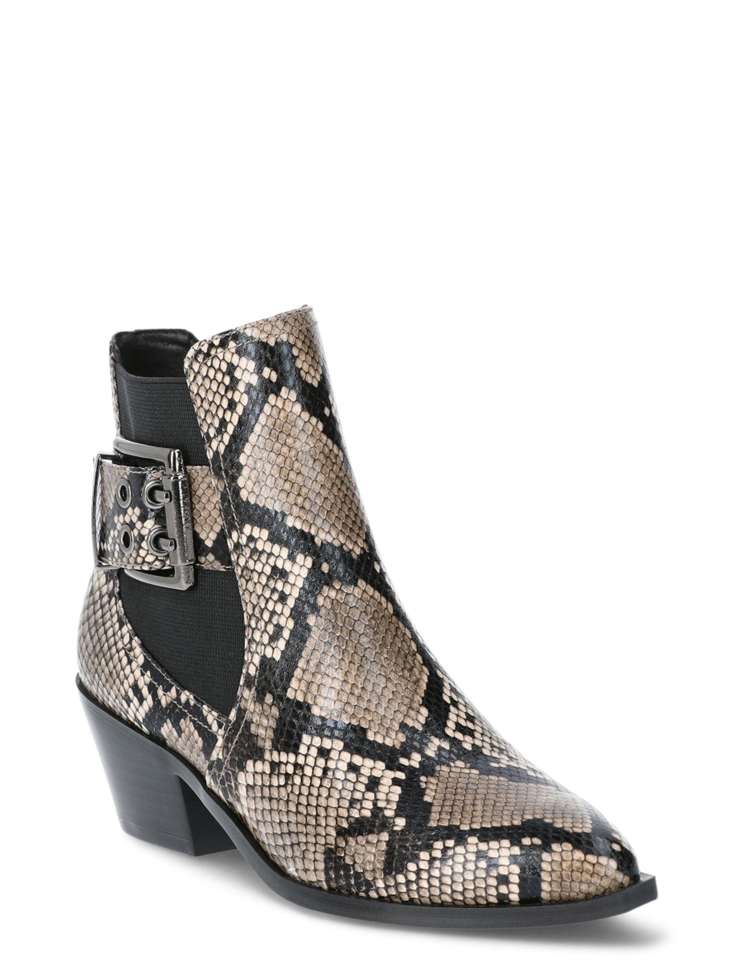 Scoop Women’s Faux Leather Moto Buckle Ankle Booties