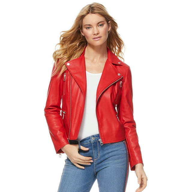 Scoop Women's Faux Leather Moto Jacket