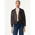 thumbnail image 1 of Scoop Women's Faux Leather Moto Jacket, 1 of 5