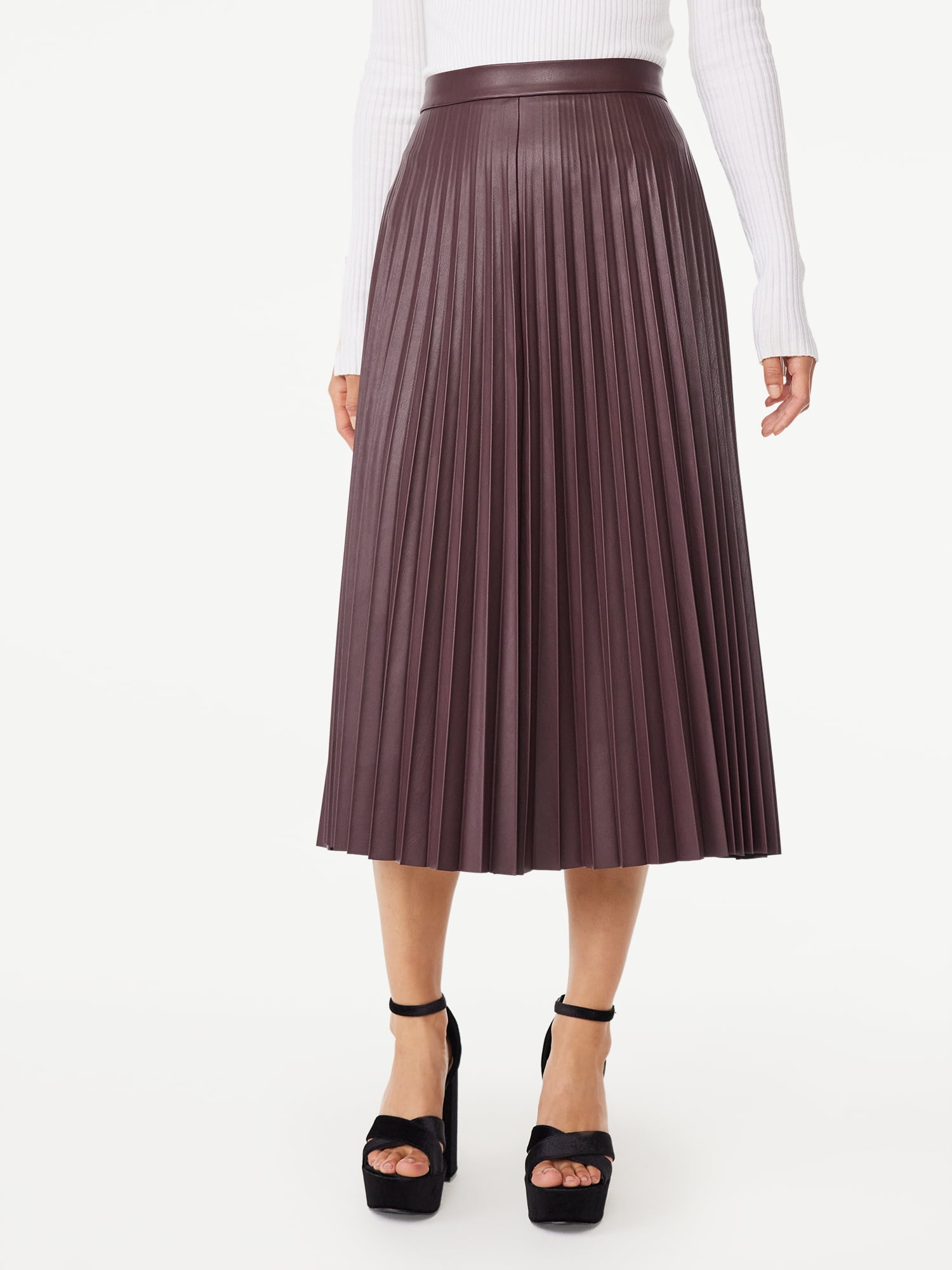 Black pleated midi skirt xs top