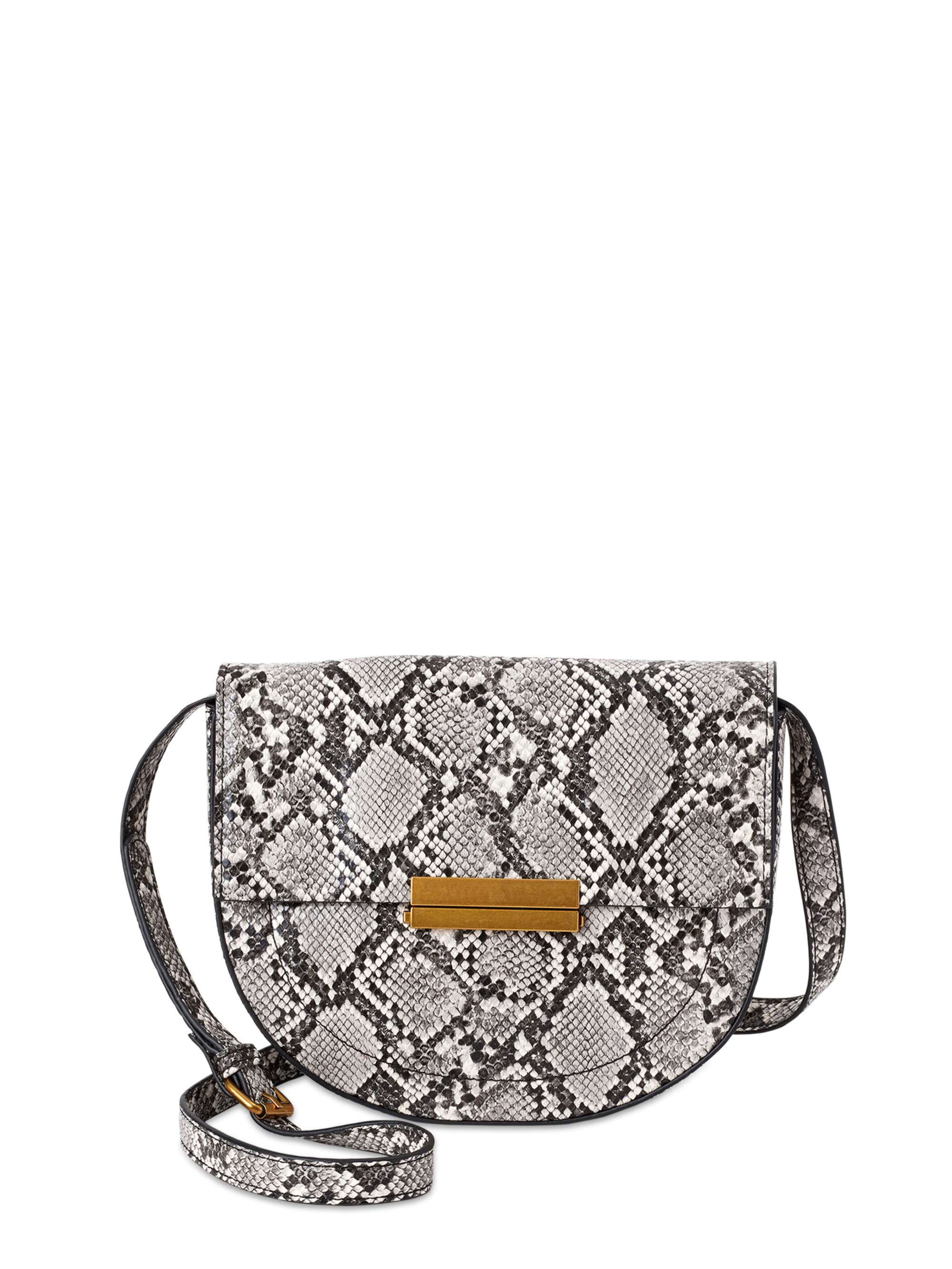 Scoop Women s Faux Leather Snake Crossbody Saddle Bag Walmart