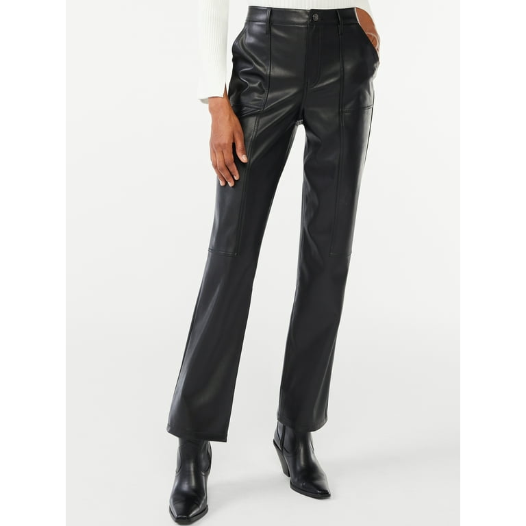 Scoop Women's Faux Leather Straight Pants