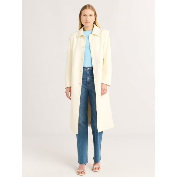 Scoop Women's Faux Leather Utility Trench Coat, Sizes XS-XXL