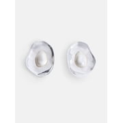Scoop Women s Faux Pearl Stud Earrings, 1 Pair