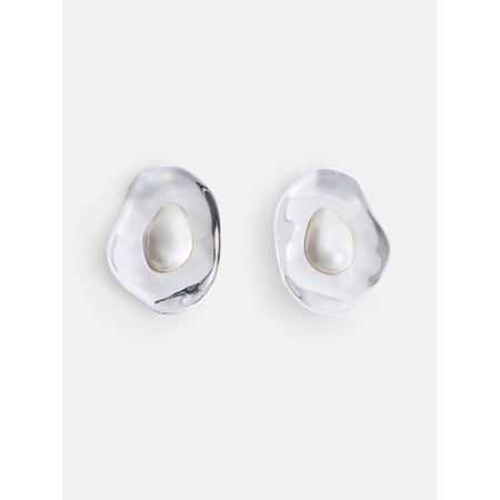 Scoop Women’s Faux Pearl Stud Earrings, 1 Pair