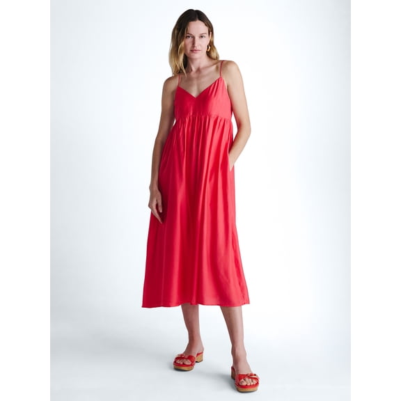 Scoop Women's and Women's Plus Flowy Maxi Dress, Sizes XS-4X