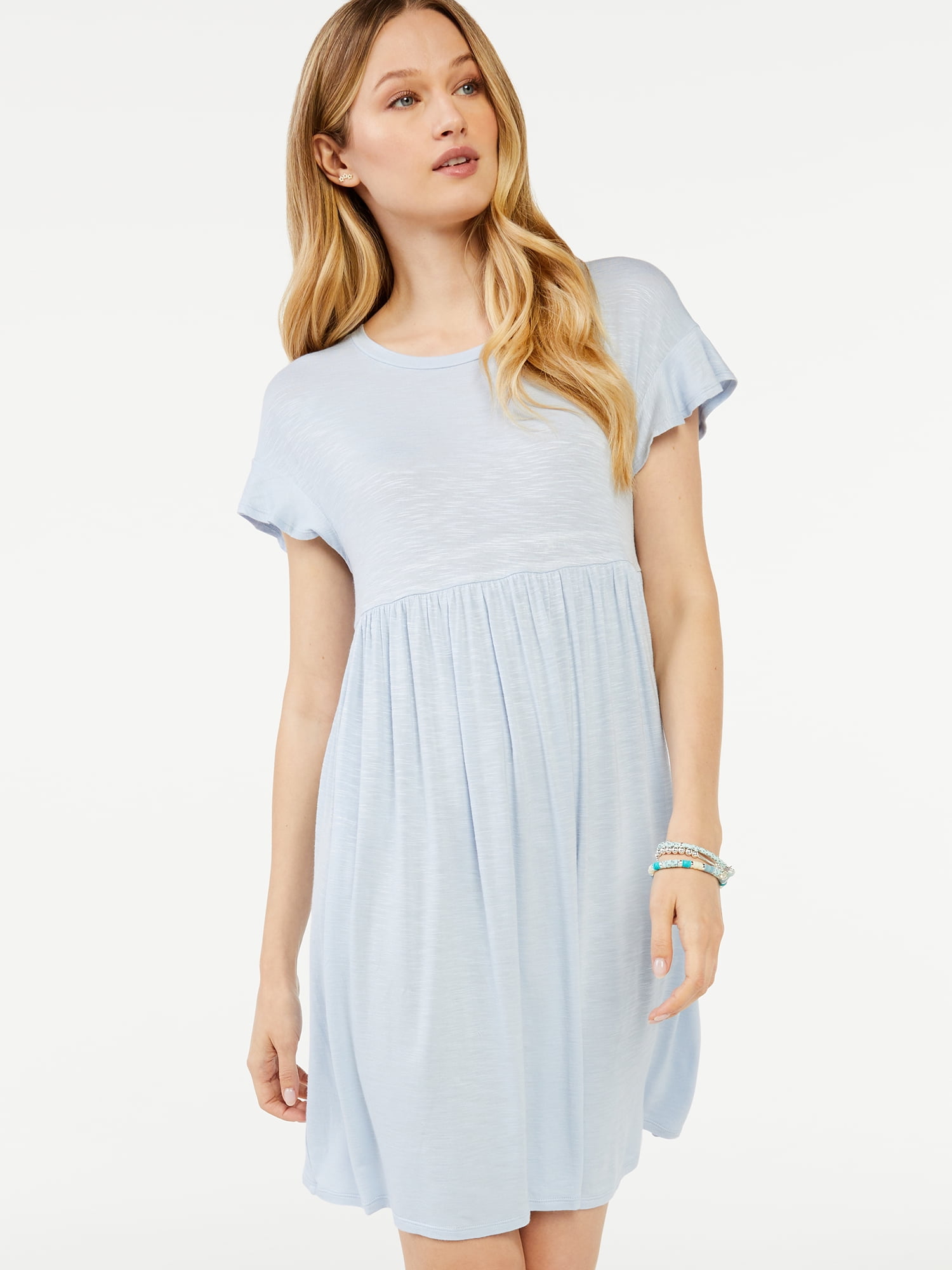Scoop Flutter Sleeves Knee-Length Bodycon Dress Sage main image 1