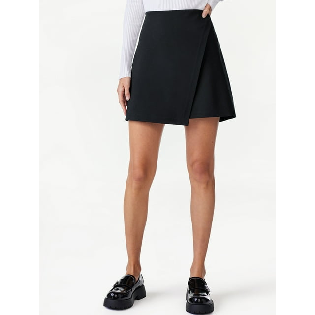 Scoop Women's Fold Over Ponte Mini Skirt, Sizes XS-XXL - Walmart.com