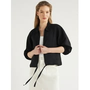 Scoop Women's Full Zip Texture Jacket, Sizes XS-XXL