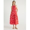 Scoop Women's Gathered Poplin Halter Dress, Sizes XS-