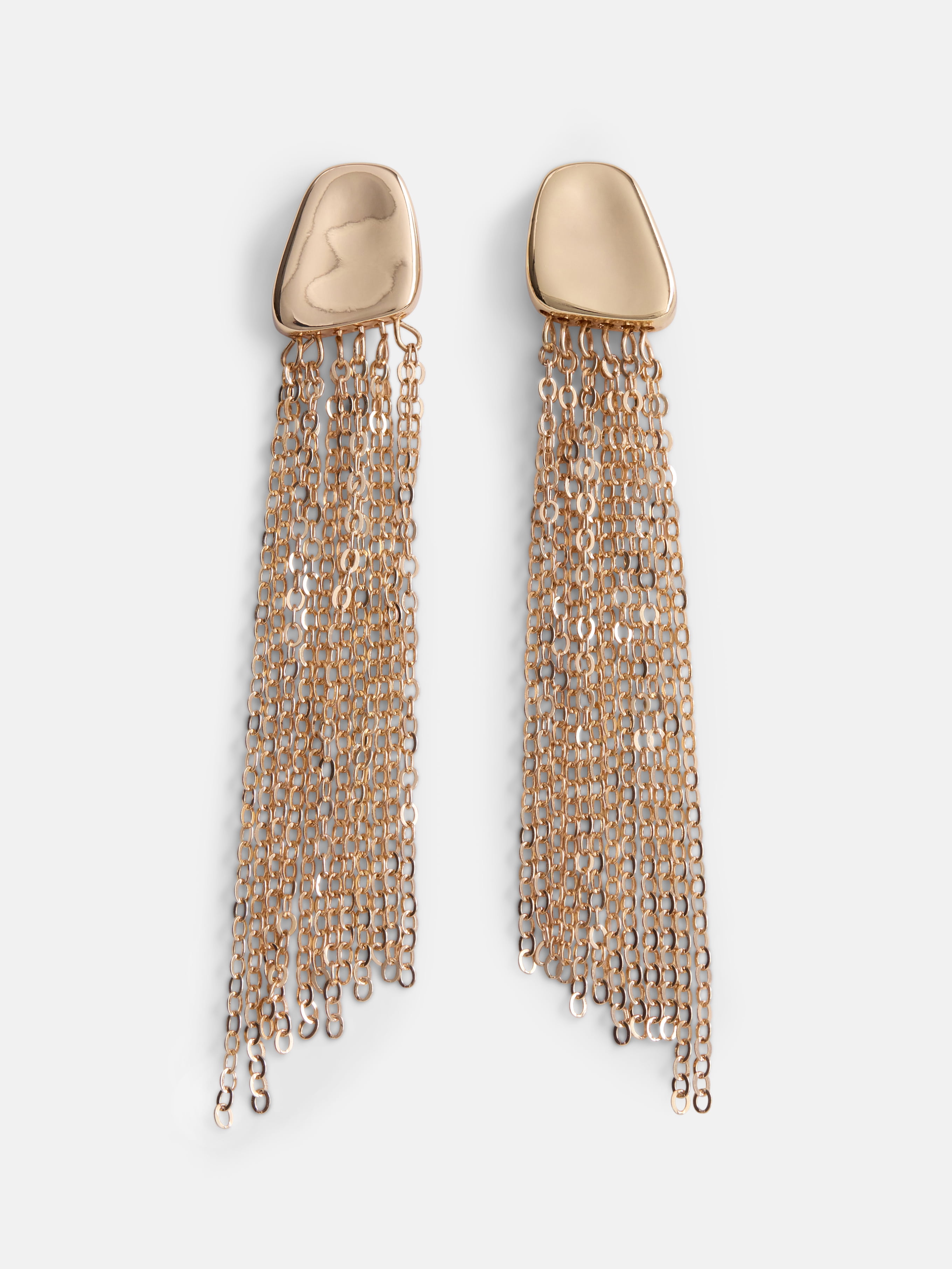 Women's Gold Tone Chain Tassel Drop Earrings