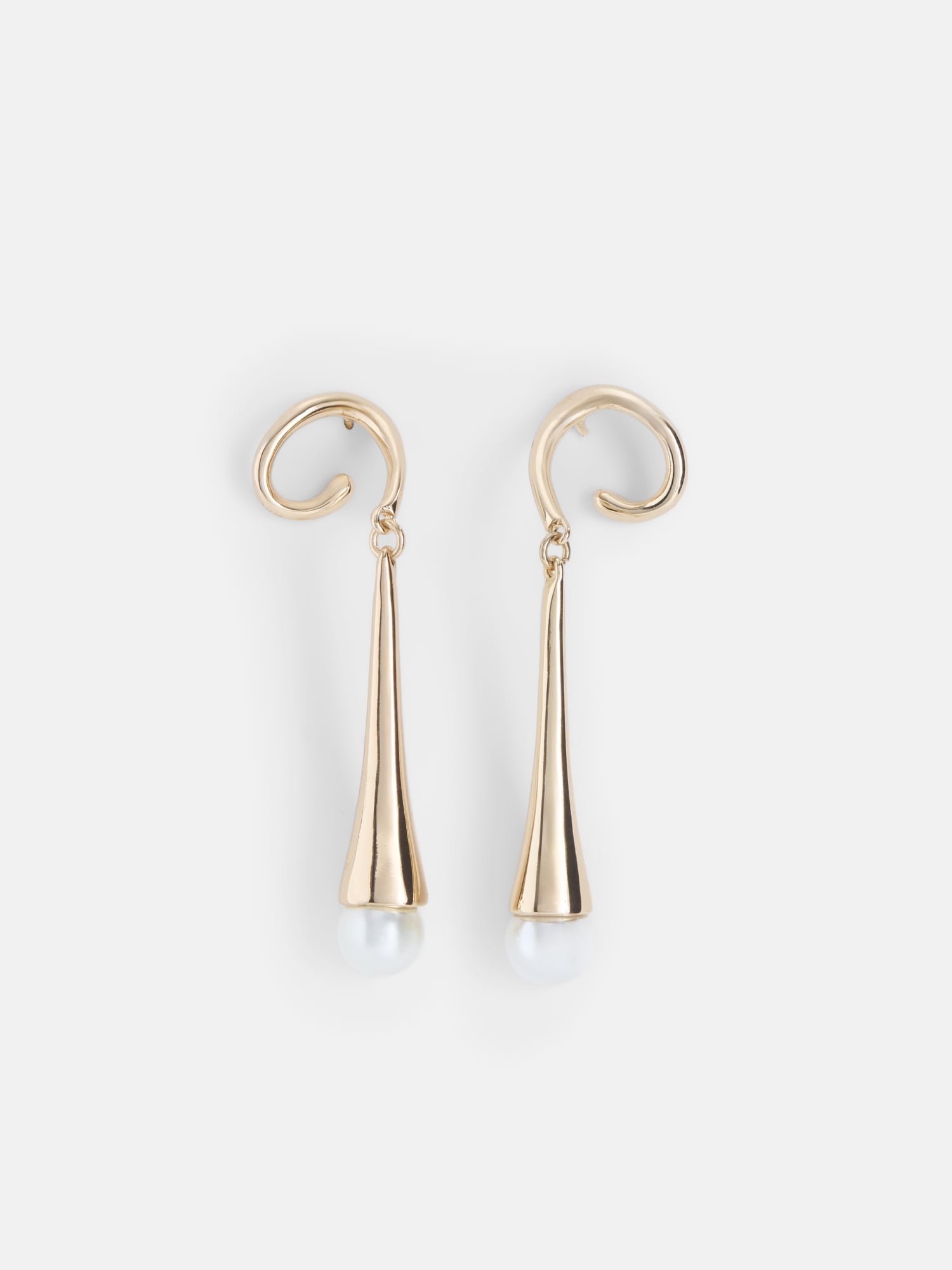 Scoop Women’s Gold Tone Faux Pearl Drop Earrings, 1 Pair