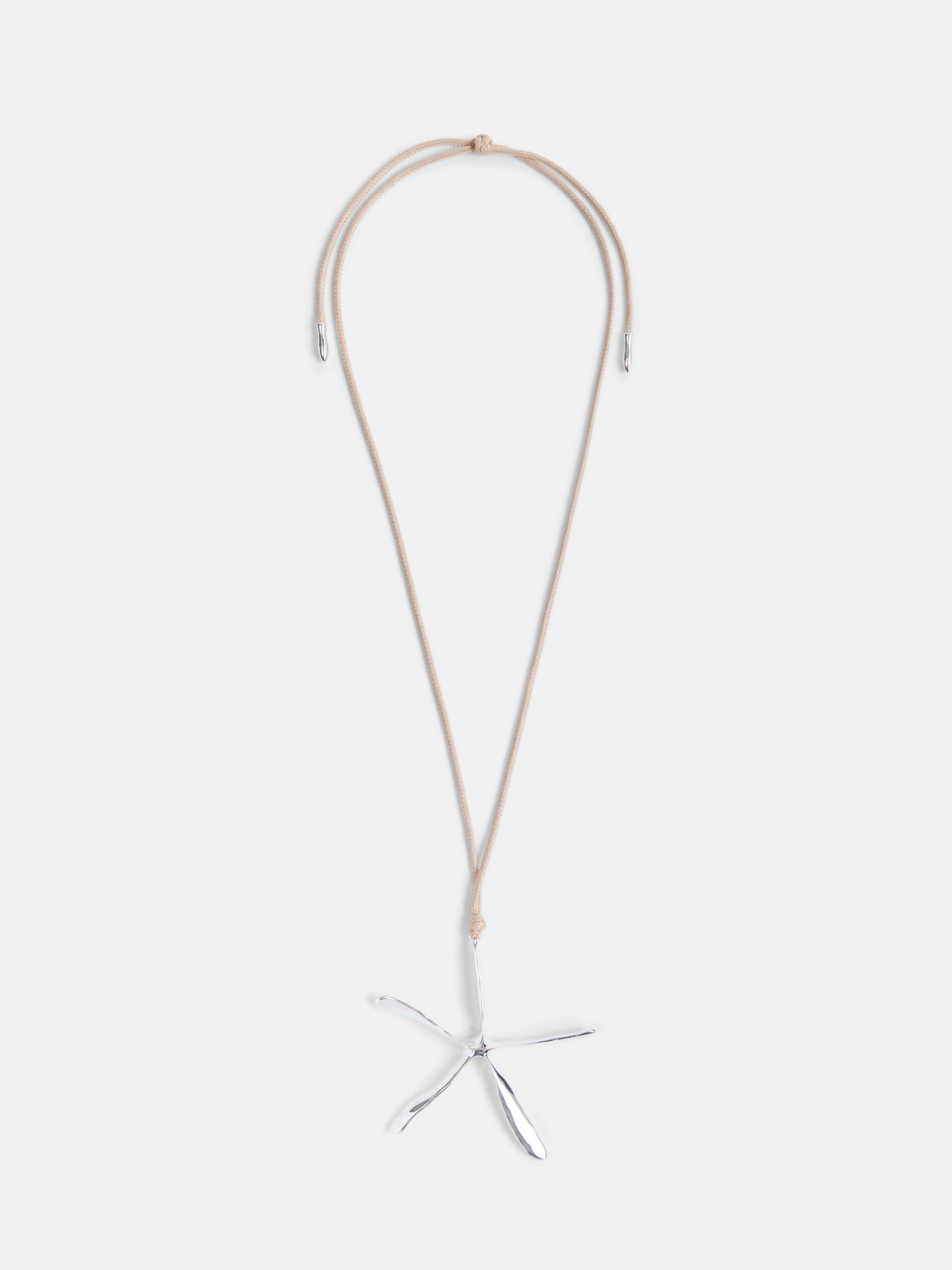 Women's Silver Tone Sculpted Starfish Pendant Necklace