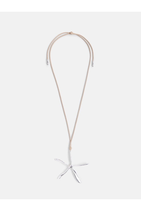 Women's Silver Tone Sculpted Starfish Pendant Necklace