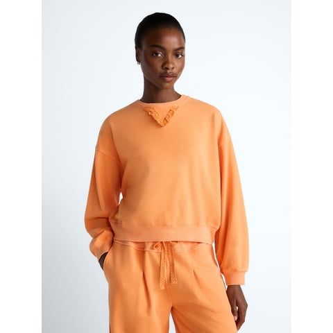 Women's Mineral Wash Cropped Crewneck Sweatshirt, Sizes XS-XXL