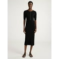 thumbnail image 1 of Scoop Women's Henley Midi Sweater Dress, Sizes XS-XXL, 1 of 4