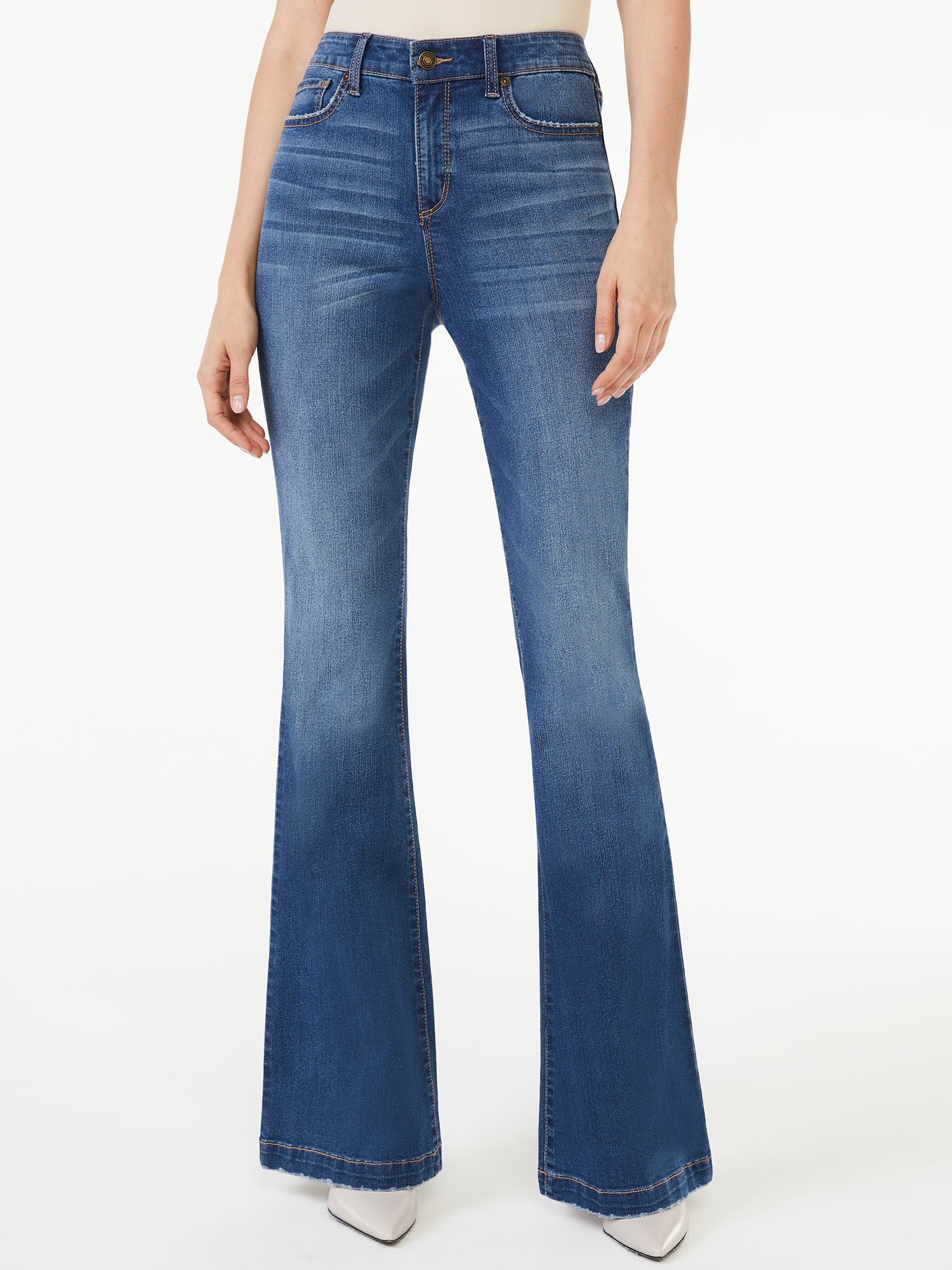 Scoop Women's High-Rise Flare Jeans - Walmart.com
