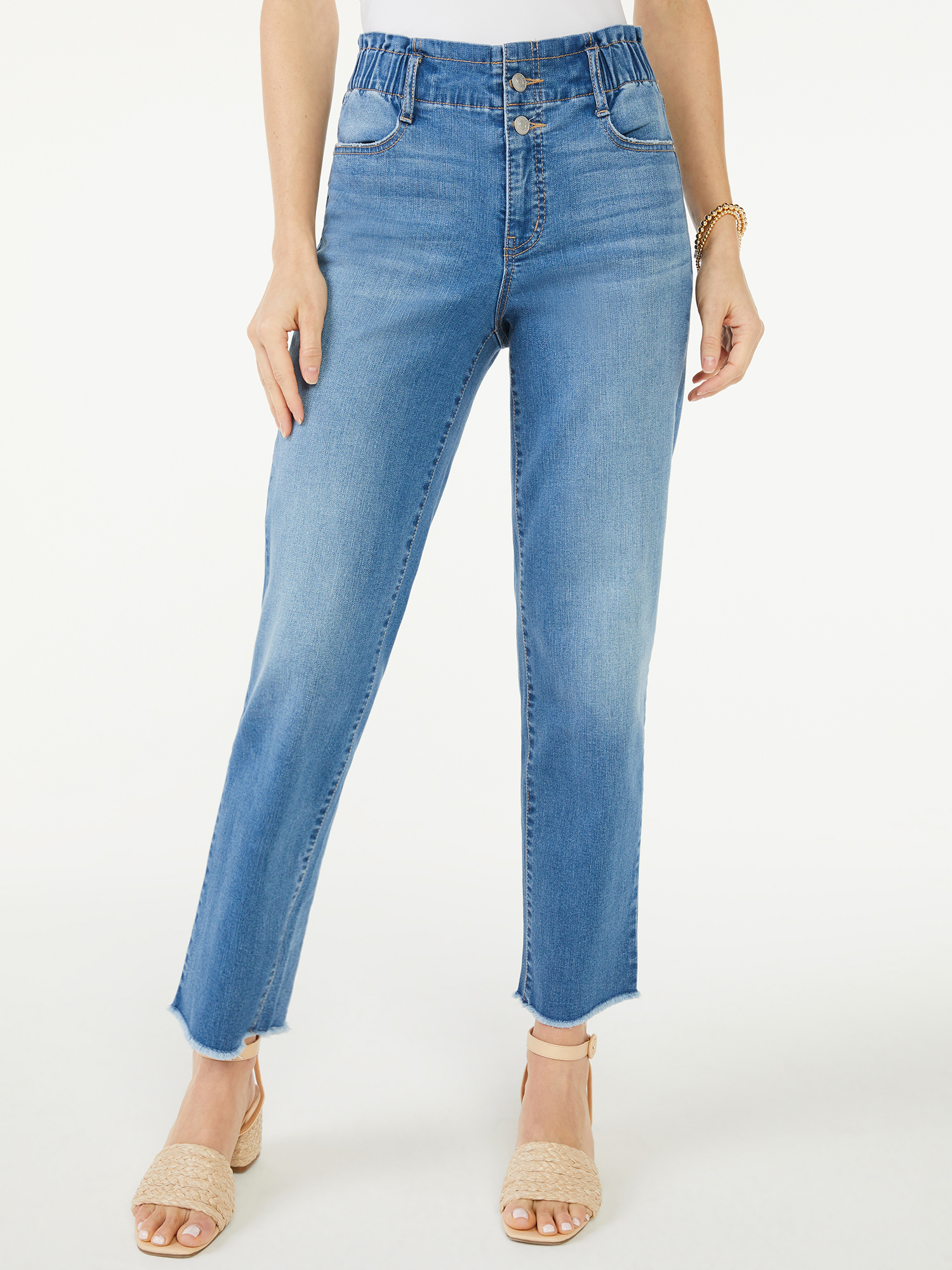 Scoop Women's High-Rise Straight Crop Jeans - image 1 of 6