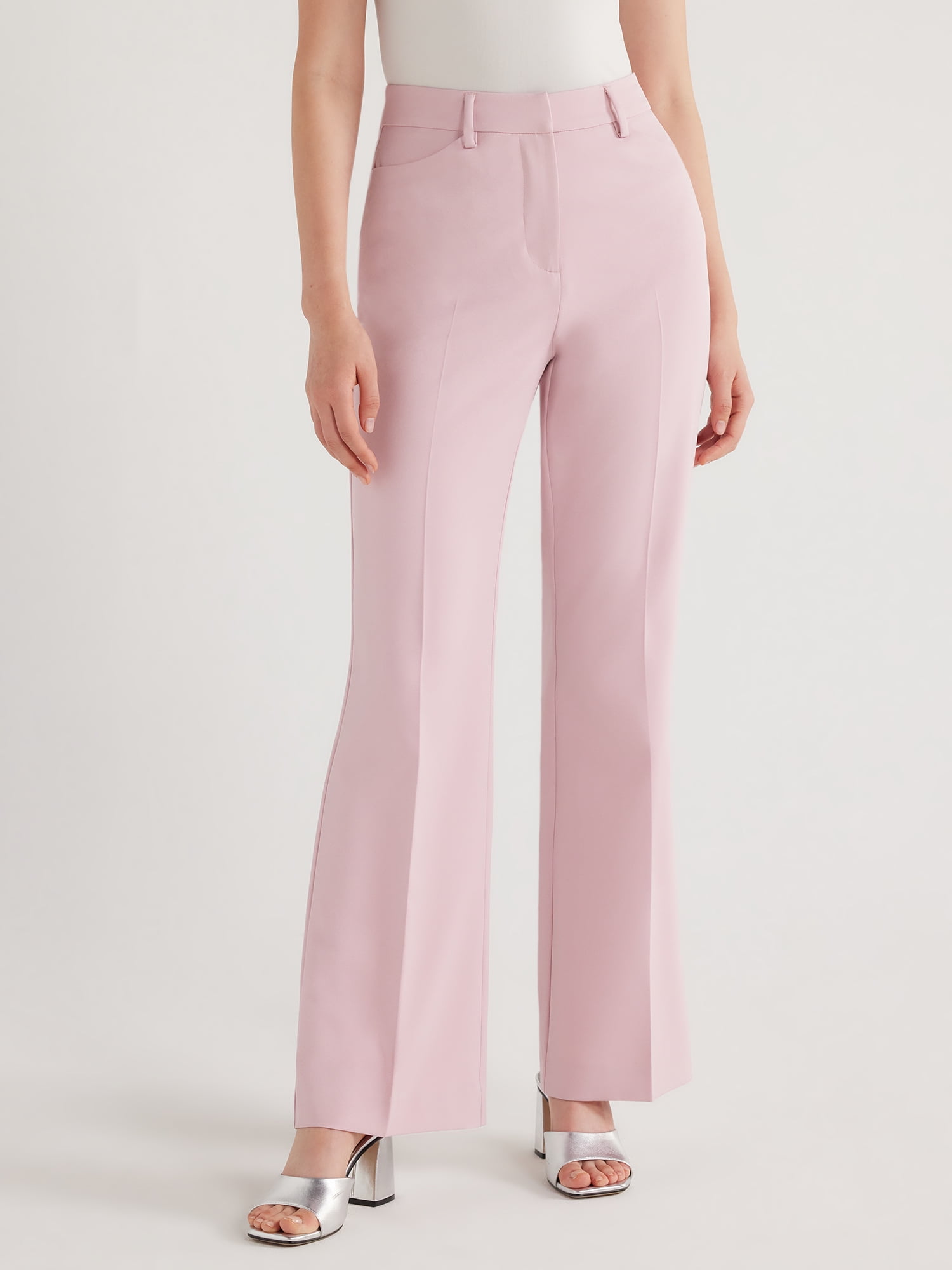 Scoop Women's High Waisted Bootcut Trouser Suit Pants, 32" Inseam