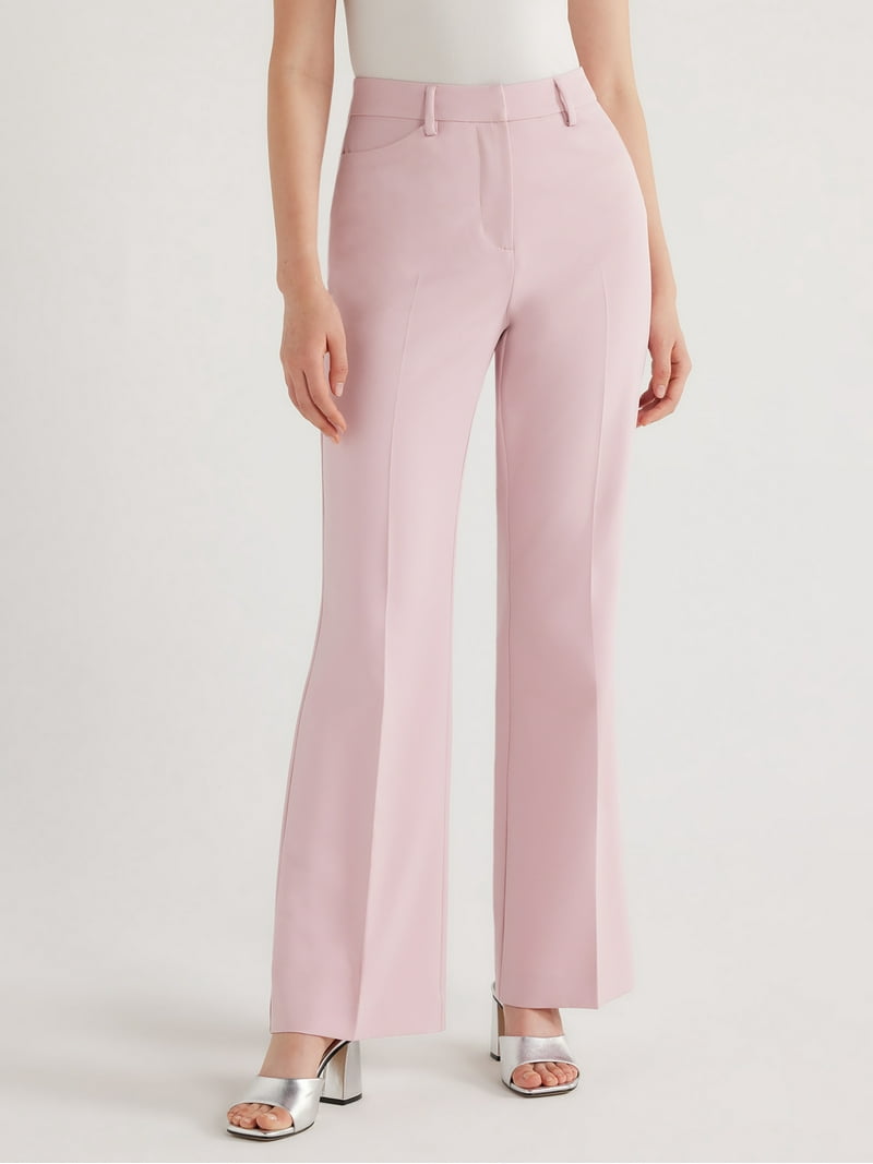 パンツ Highwaist ribbon pants AM1380 Rheane Wide Leg Pants for Women Pink Dress Slacks High