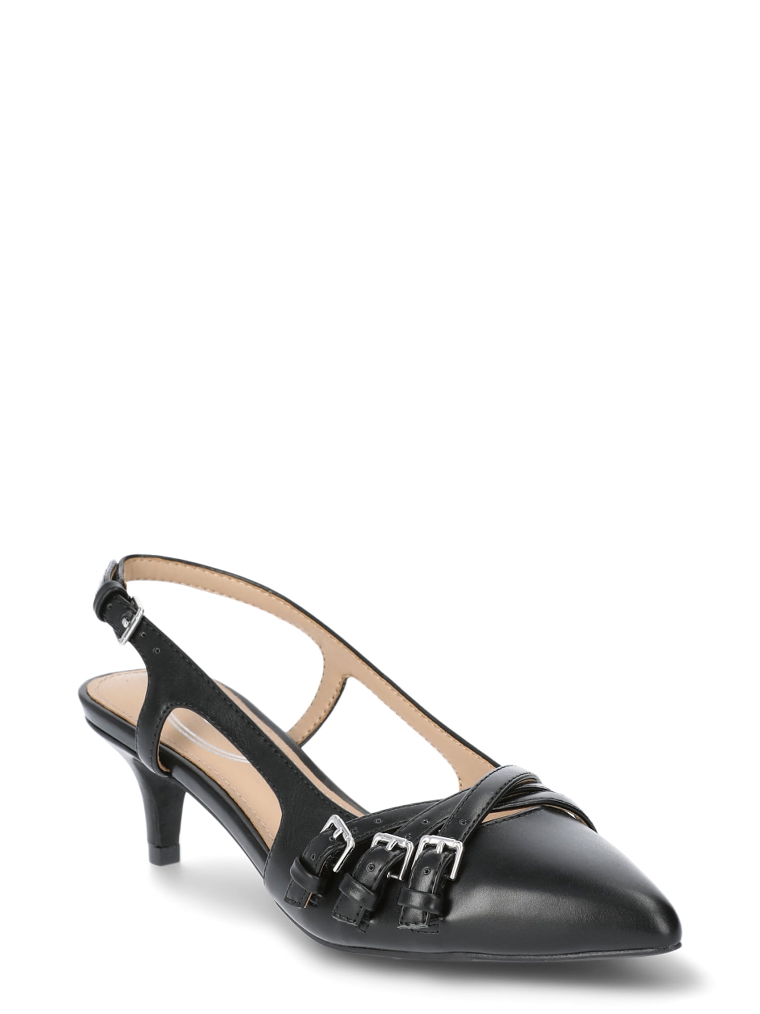 Leather kitten heels discount