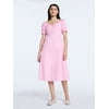 Scoop Women's and Women's Plus Lace Collar Dress, 
