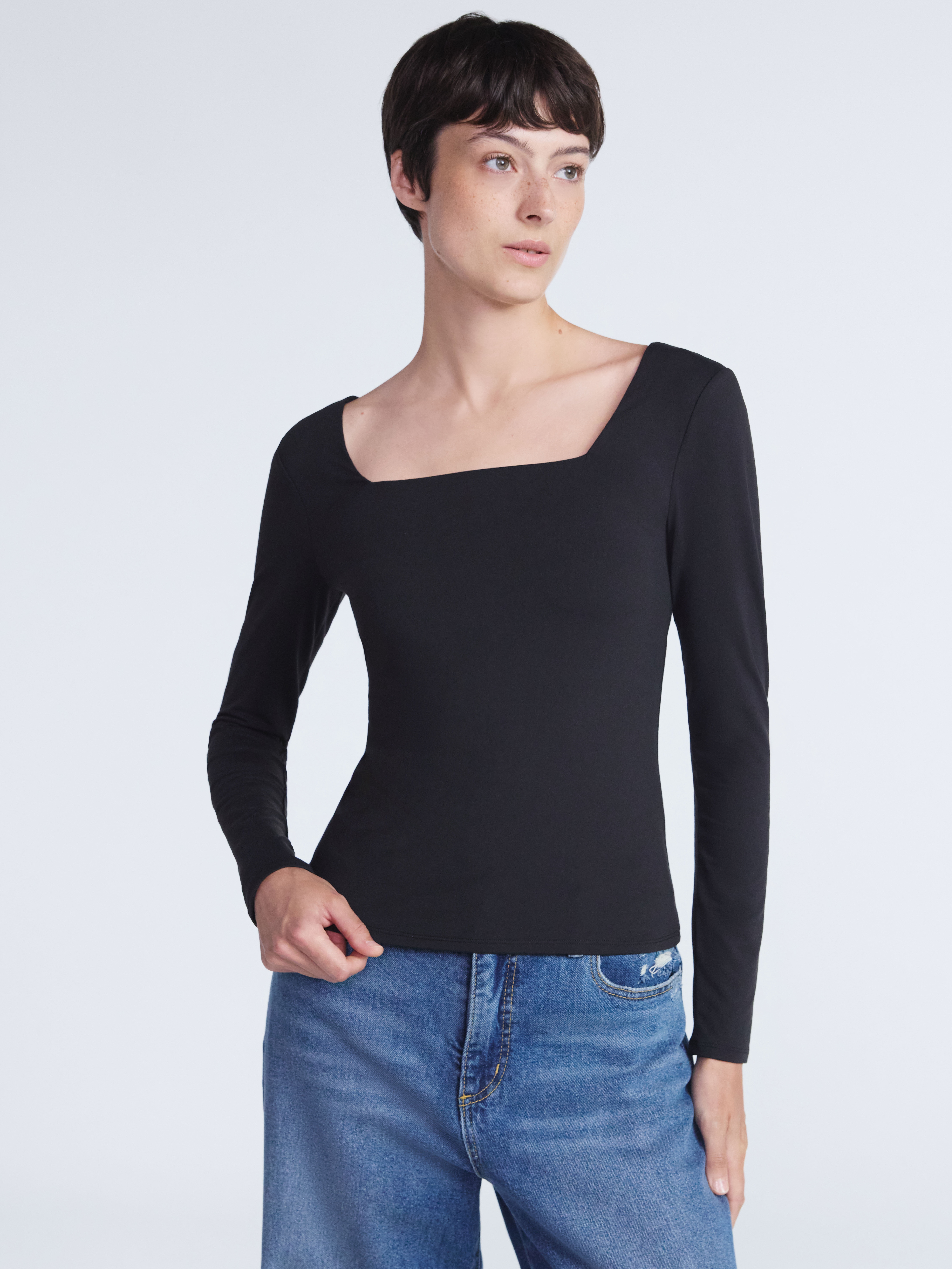 Scoop Women's Contour Top with Long Sleeves, Sizes XS-XXL