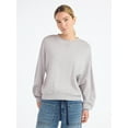 thumbnail image 1 of Scoop Women's and Women's Plus Oversized Crewneck Sweater, Lightweight, Sizes XS-4X, 1 of 6