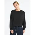 thumbnail image 1 of Scoop Women's and Women's Plus Oversized Crewneck Sweater, Lightweight, Sizes XS-4X, 1 of 5