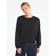 Scoop Women's and Women's Plus Oversized Crewneck Sweater, Lightweight, Sizes XS-4X