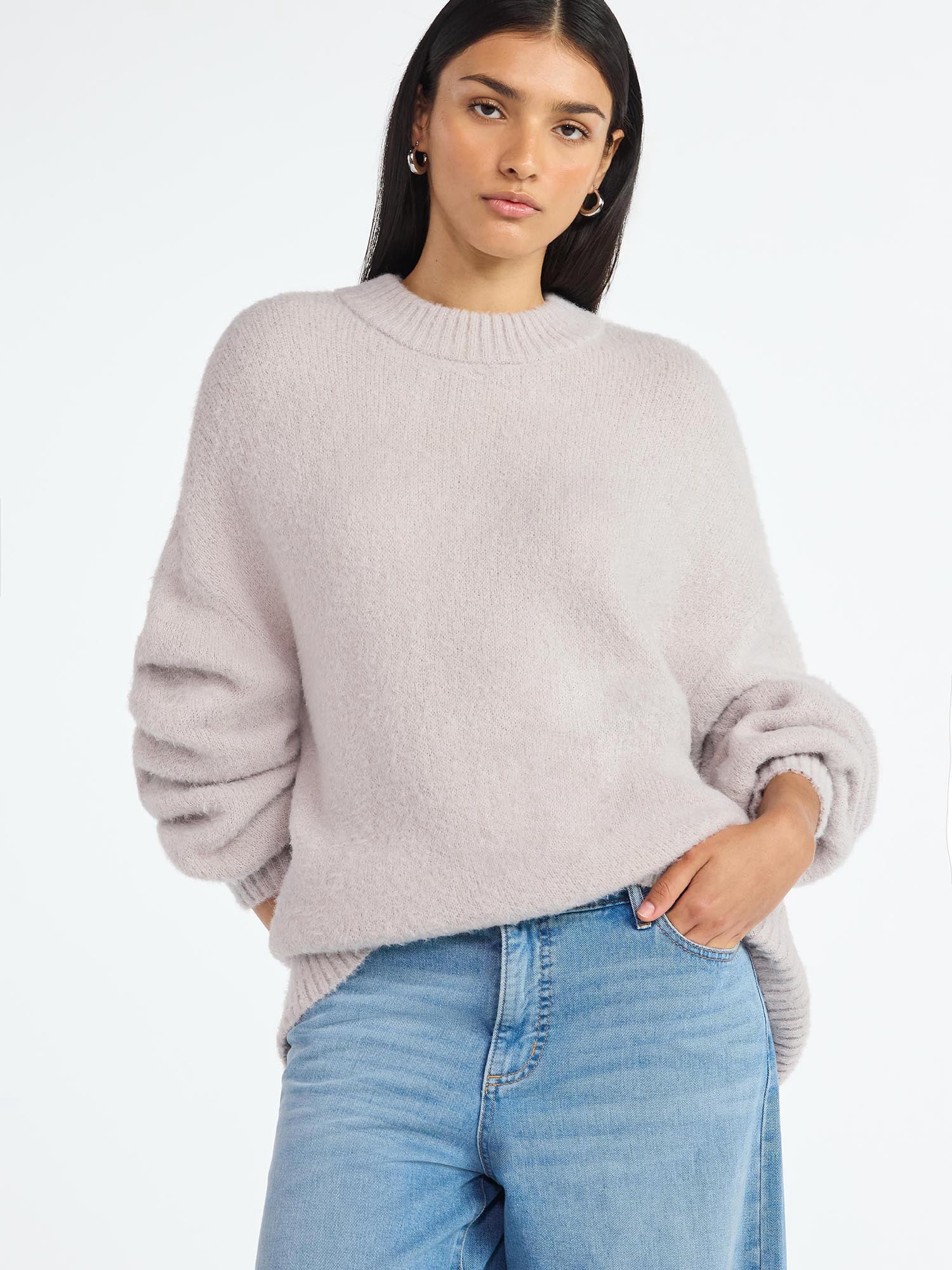 Scoop Women's Tunic Sweater with Long Sleeves, Midweight, Sizes XS-XXL