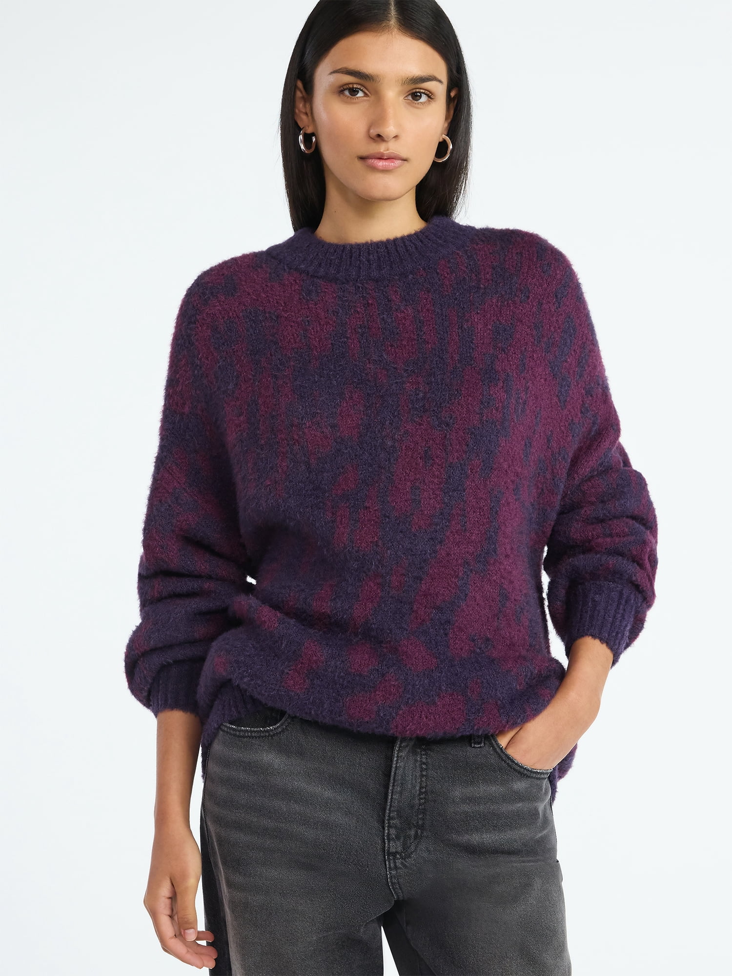 Scoop Women's Tunic Sweater with Long Sleeves, Midweight, Sizes XS-XXL