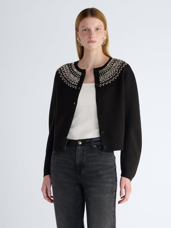 Women's and Women’s Plus Embellished Cardigan, Sizes XS-4X