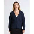 thumbnail image 1 of Scoop Women's Oversized Ribbed Cardigan Sweater, Midweight, Sizes XS-XXL, 1 of 4