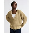 thumbnail image 1 of Scoop Women's Oversized Ribbed Cardigan Sweater, Midweight, Sizes XS-XXL, 1 of 5