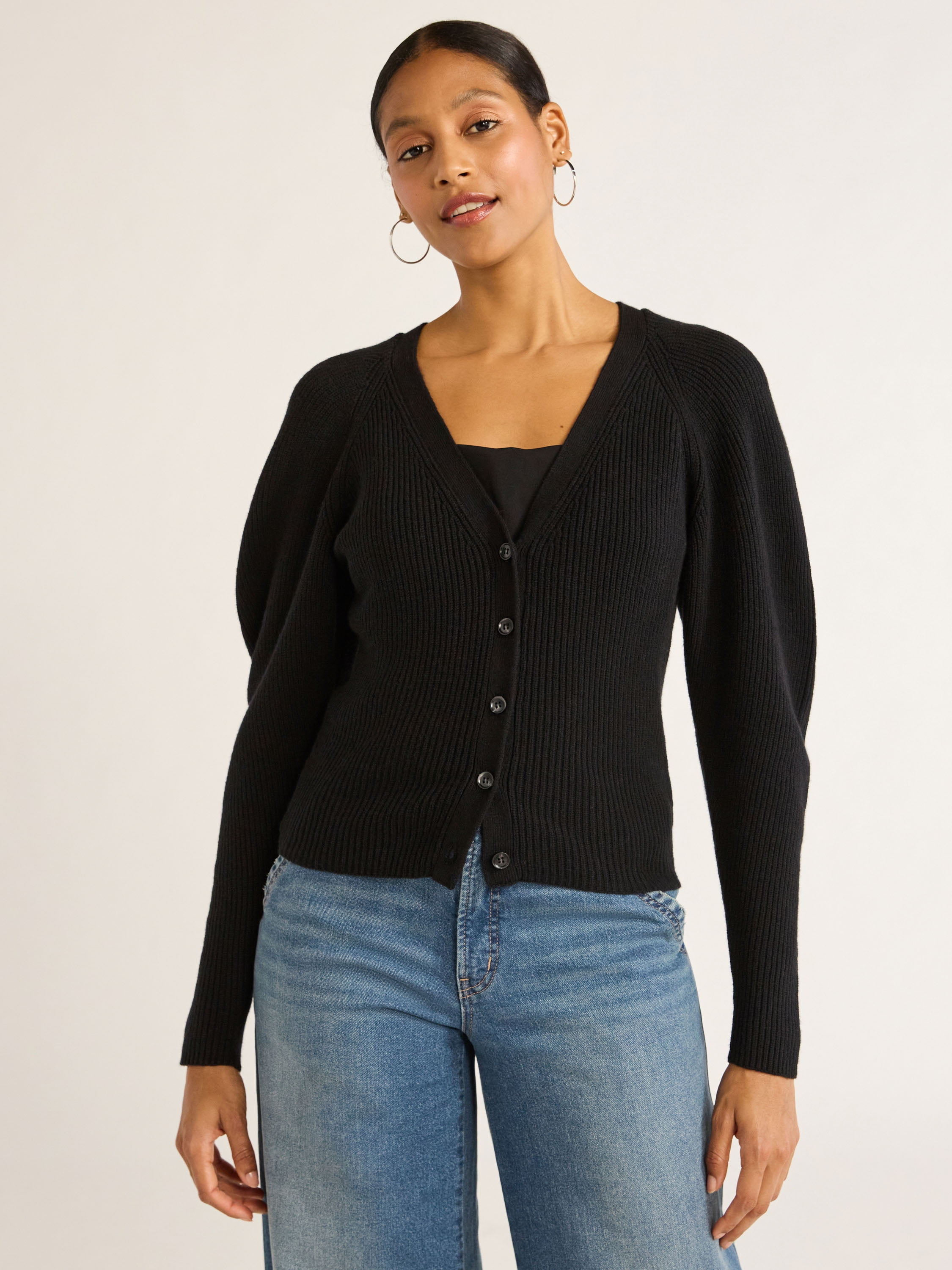トップス andwang Puff sleeve cardigan DÔEN Anisa Alpaca-Wool Puff-Sleeve Cardigan | Saks Fifth Avenue