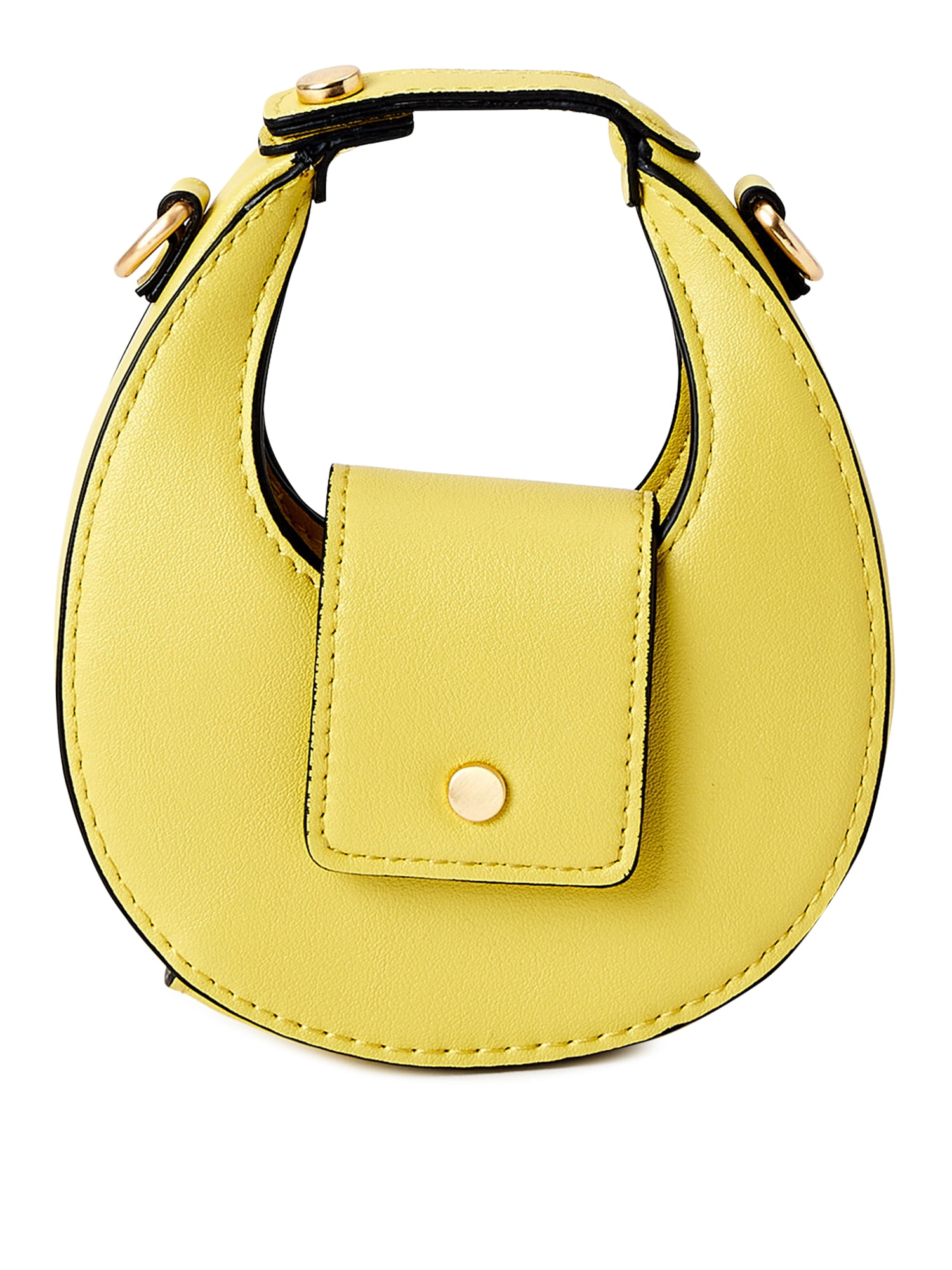 Women's Yellow Leather crossbody Micro bag