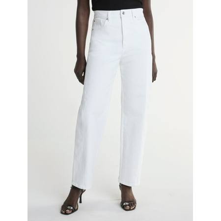 Scoop Women's Mid Rise Barrel Leg Jeans, Sizes 0-18