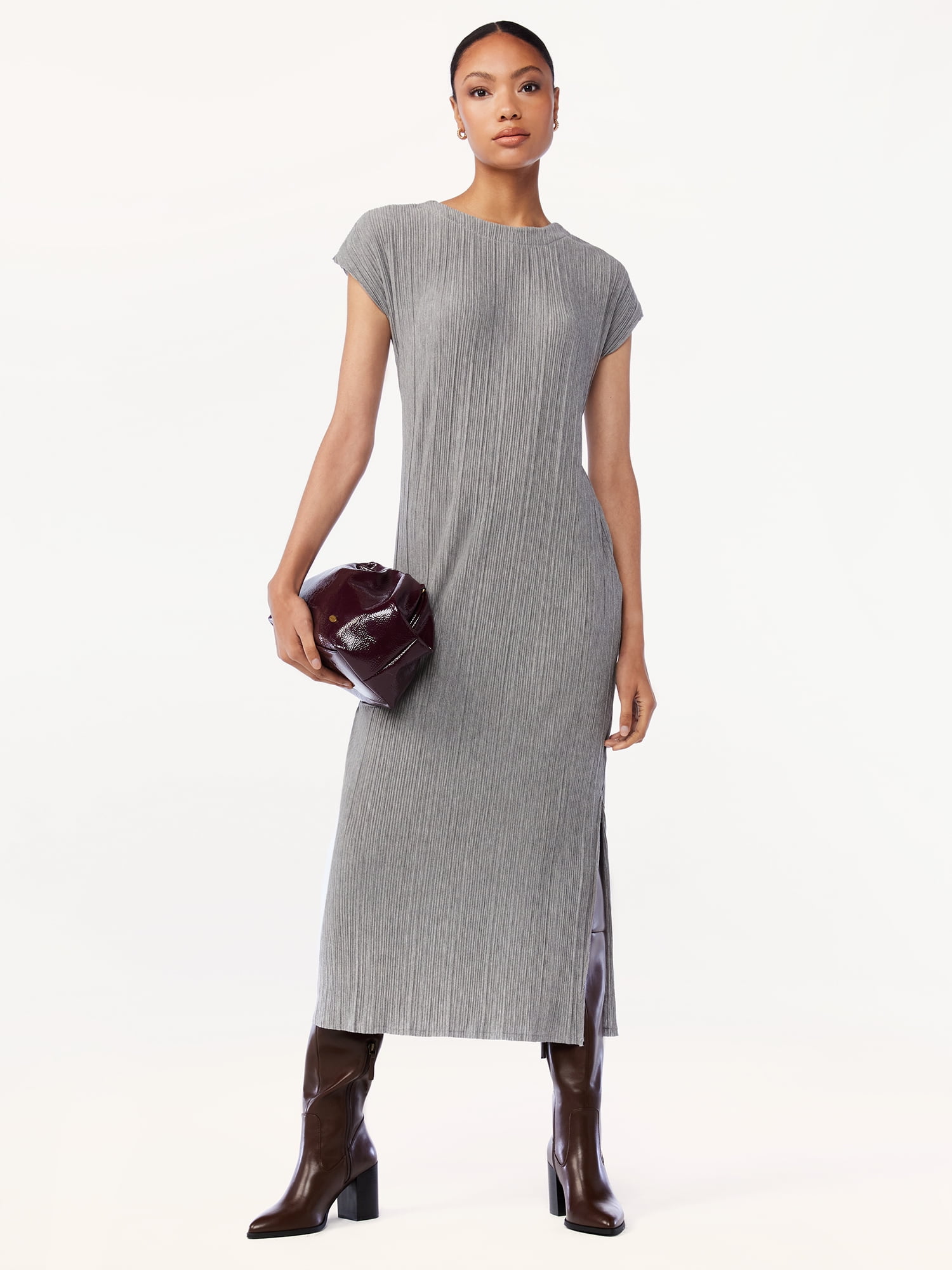 Scoop Women's Midi Dress with Dolman Sleeves - Walmart.com