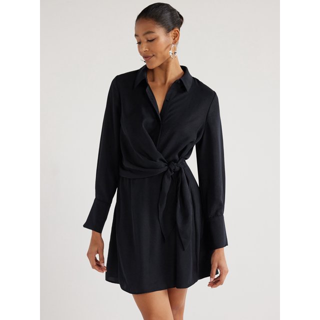 Scoop Women’s Mini Dress with Side Tie, Sizes XS-XXL - Walmart.com